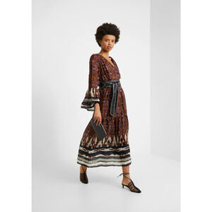 VANESSA BRUNO Melissandre Silk Bell Sleeve Maxi Boho Batik Dress YOOX 36 $485